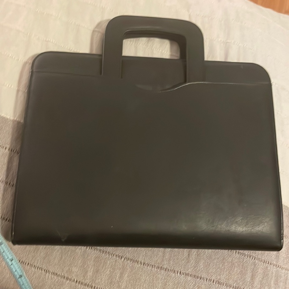 Modern black leather briefcase